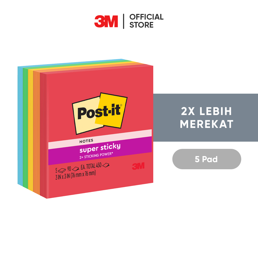 Jual 3M™ Post-it® Super Sticky Notes, Memo Tempel, 654-5ssan, 2x Lebih ...