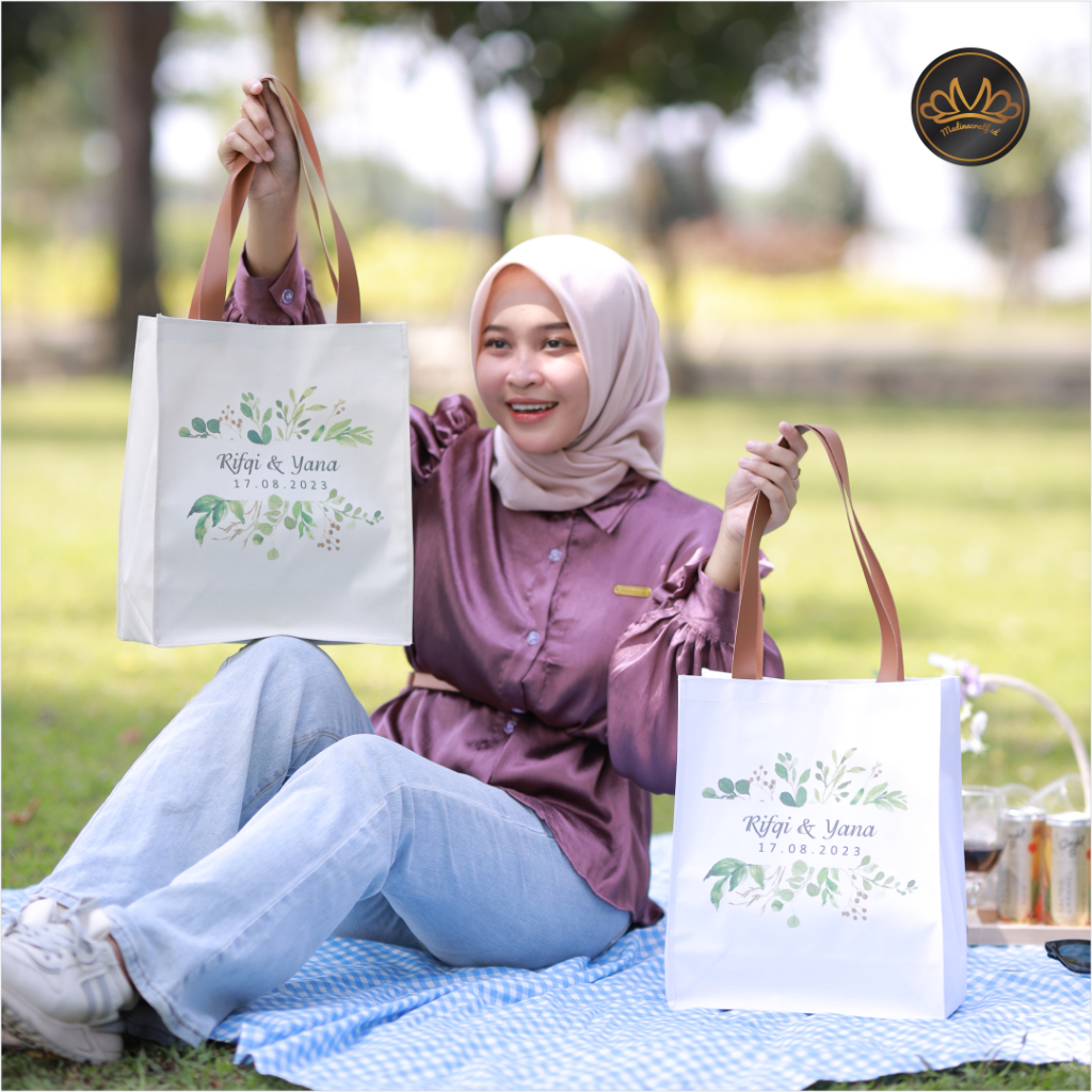 Jual Beeka Bag Full Collor Tote Bag Souvenir Pernikahan Undangan Ucapan Terima Kasih Wedding 6795