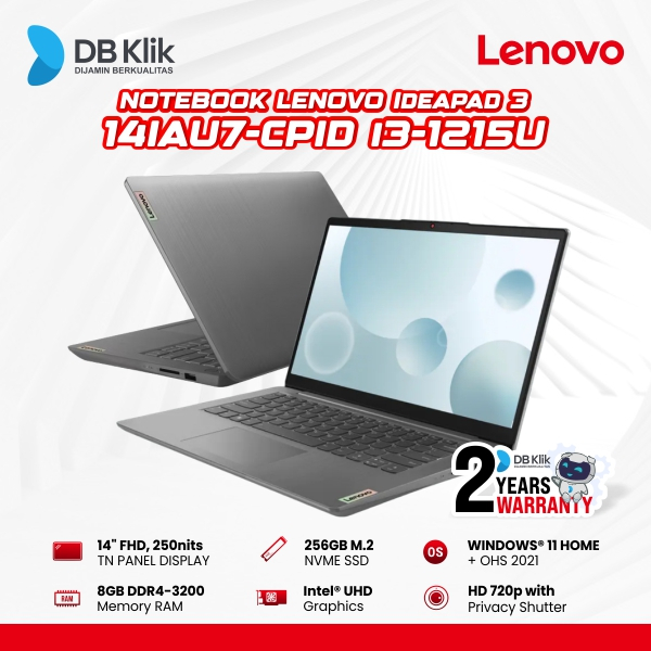 Jual Notebook LENOVO IP3 14IAU7-CPID i3-1215U 8/256GB 14