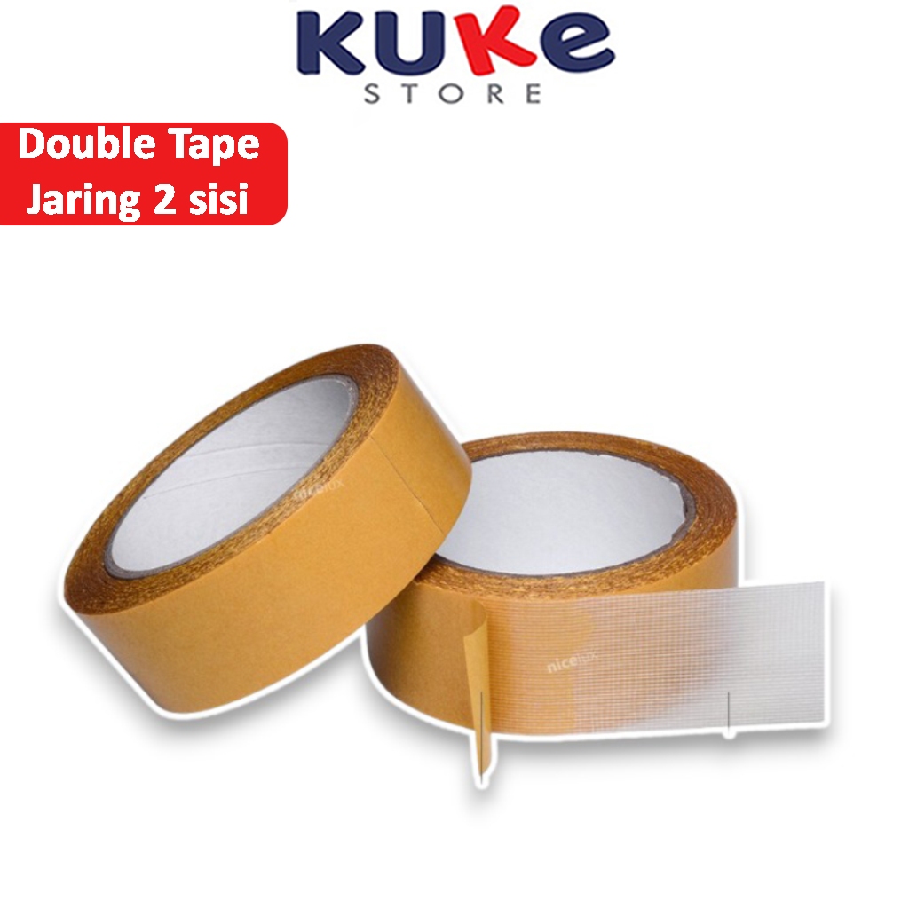 Jual KUKE Solatip Double Tape Kain Dua Sisi Lakban Double Tape Kain Dua