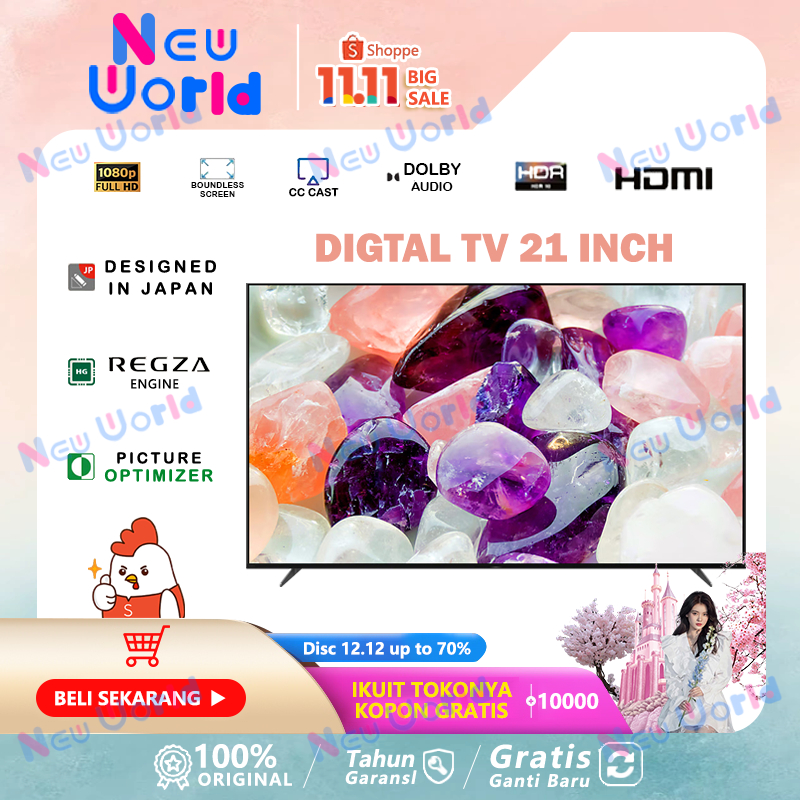 Jual TV LED 21 Inch Full HD 1080P TV Digital 21 Inch TV DVB-T2 TV Murah ...
