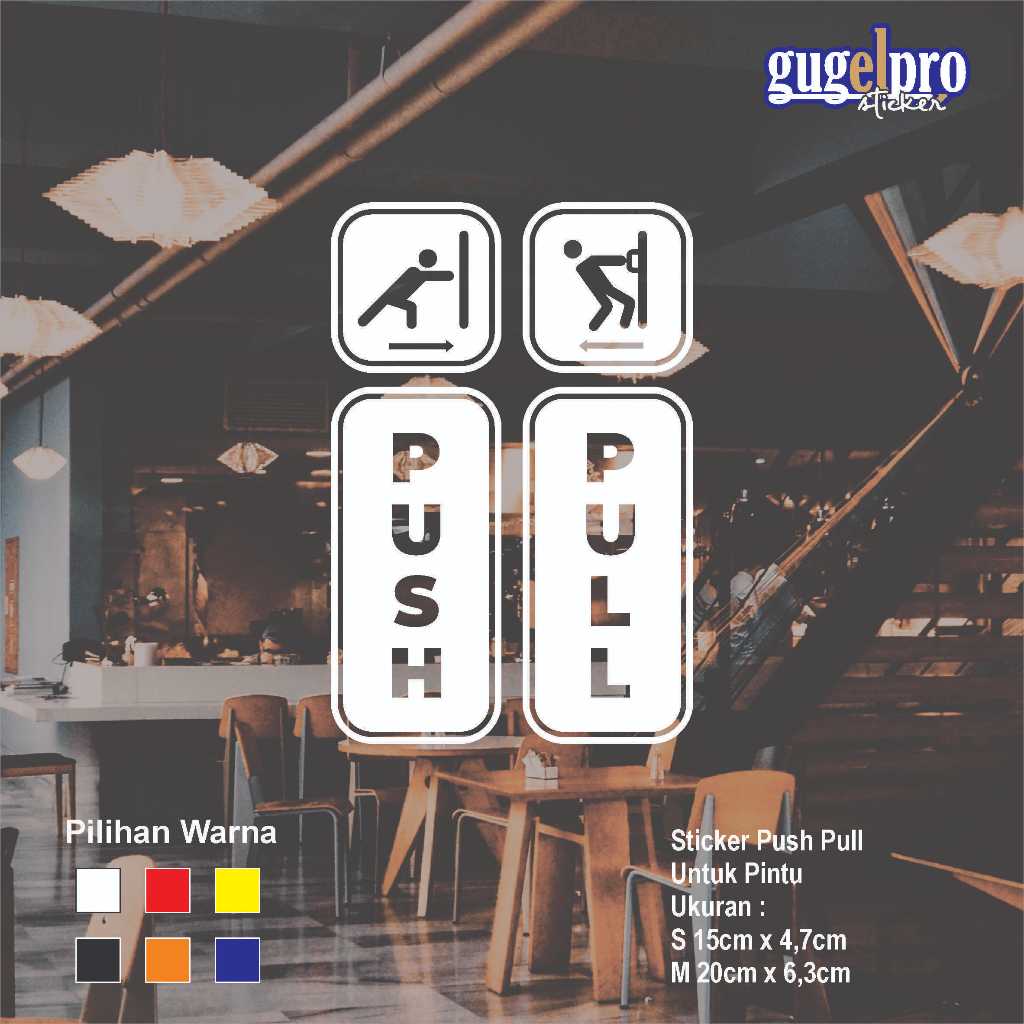 Jual Stiker Push Pull Pintu Kaca Cafe Resto Toko Cutting Sticker Shopee Indonesia 5651
