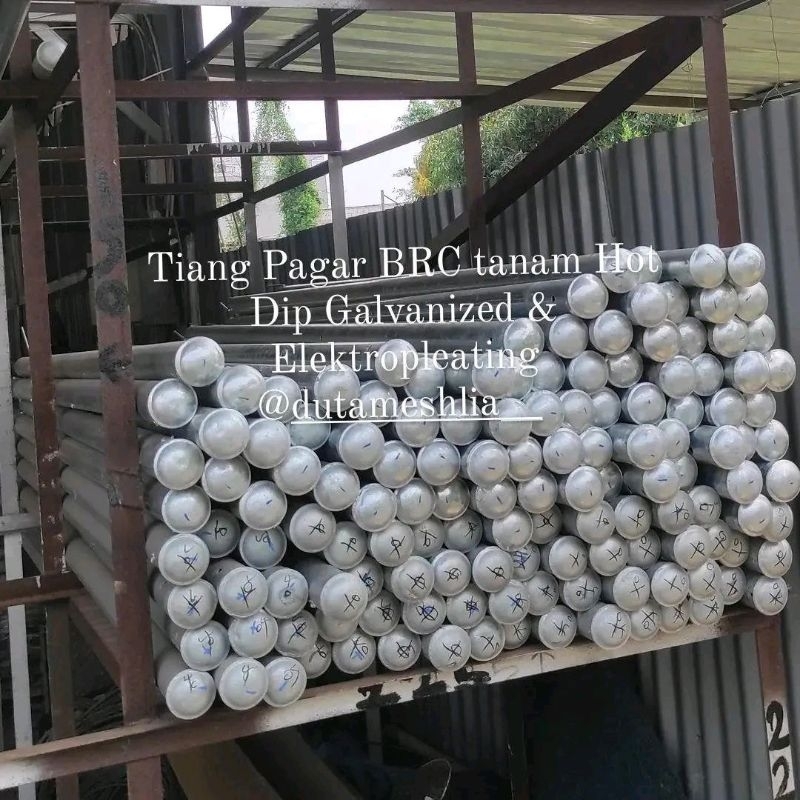 Jual Tiang Pagar BRC HOT DIP GALVANIZED T. 200 X 2" | Shopee Indonesia