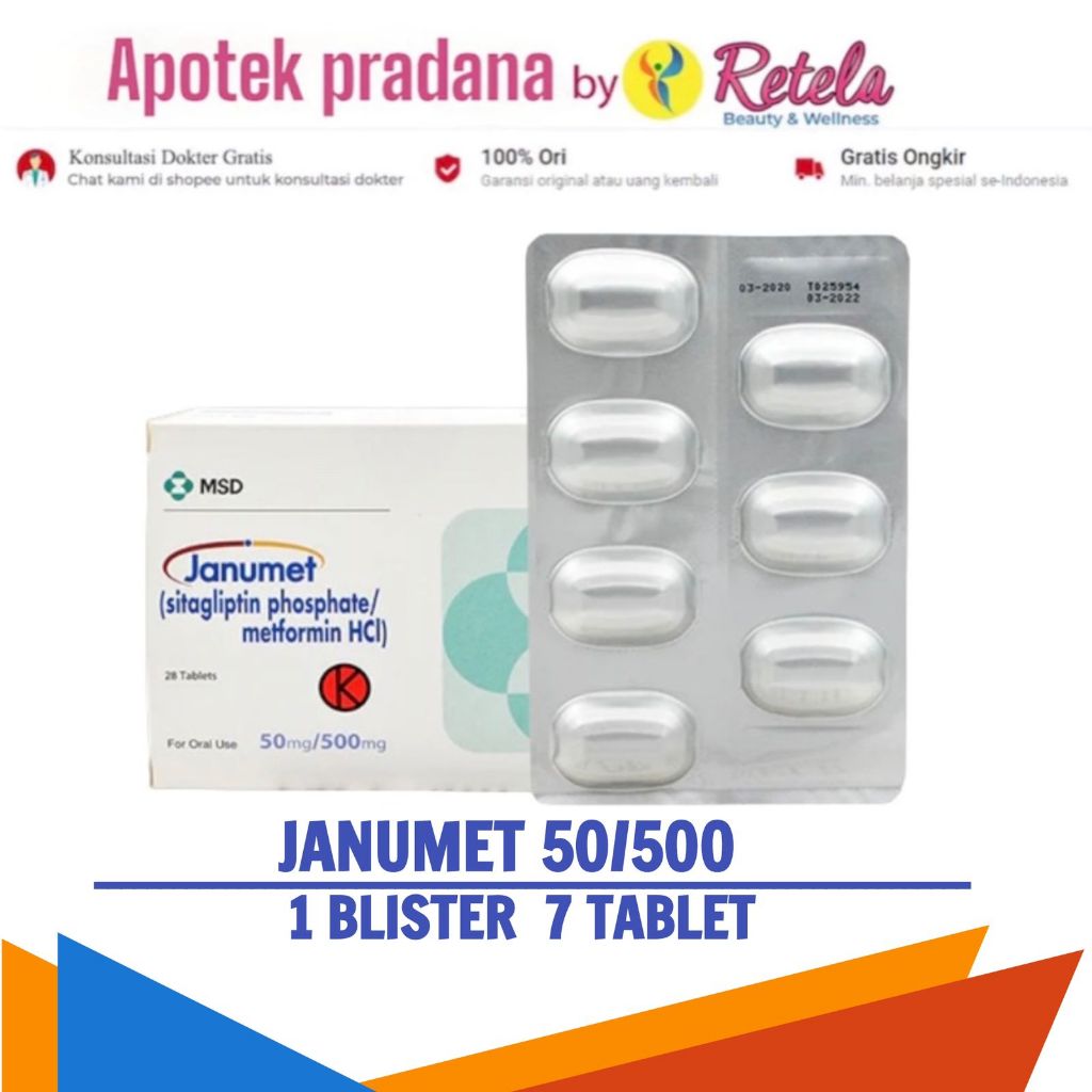 Jual JANUMET 50MG/500MG 1 BLISTER 7 TABLET Shopee Indonesia