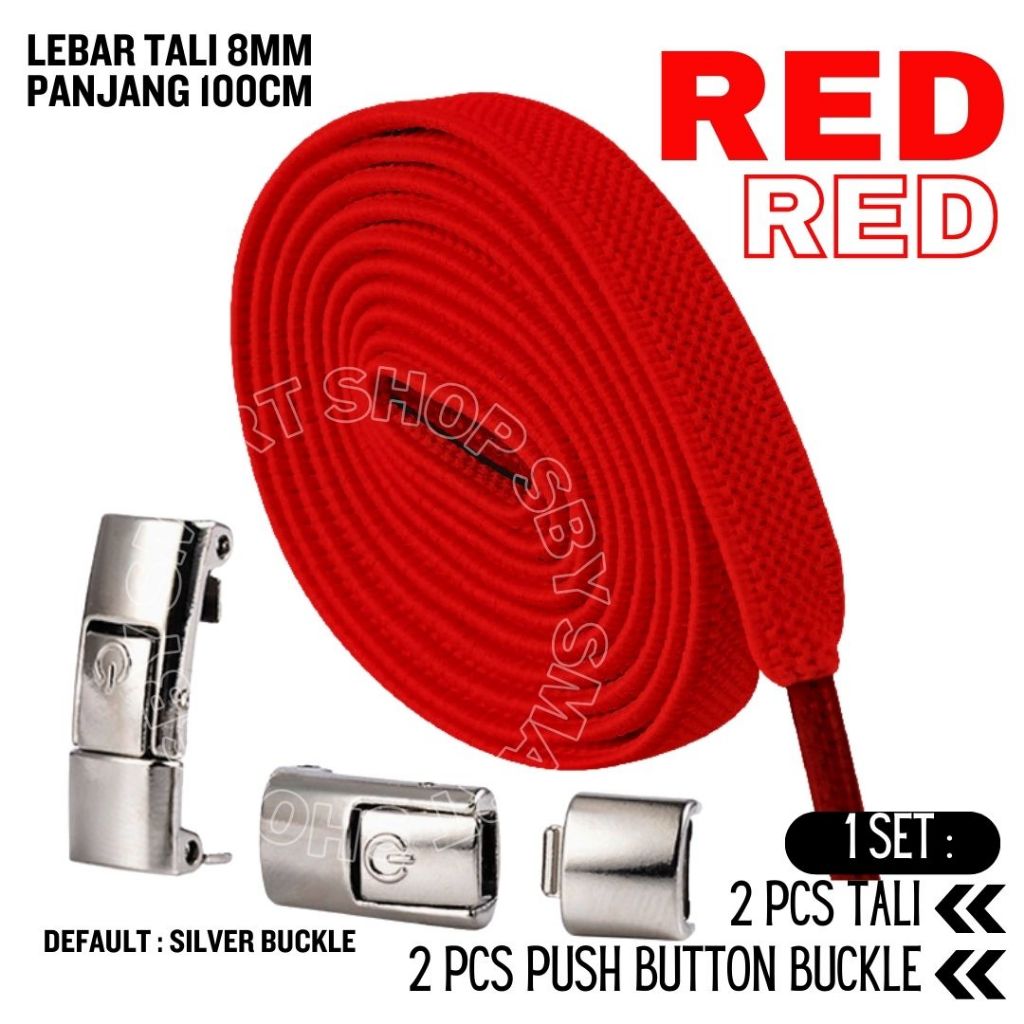 Jual (N) SUPER KEREN Tali Sepatu Elastis 8mm Dengan Pengait Tombol Push ...