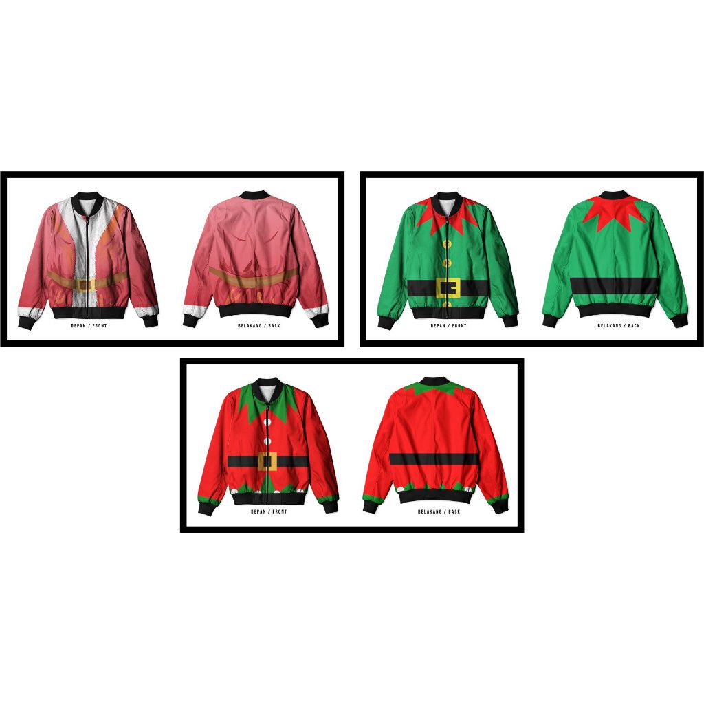 Jual Jaket Bomber Kostum Santa Natal Dewasa Pria Wanita Custom ...