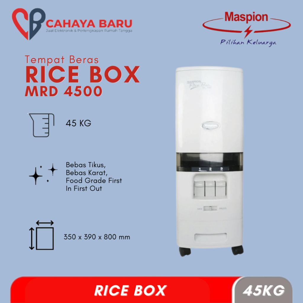 Jual MASPION MRD 4500 TEMPAT BERAS RICE BOX 45kg | Shopee Indonesia