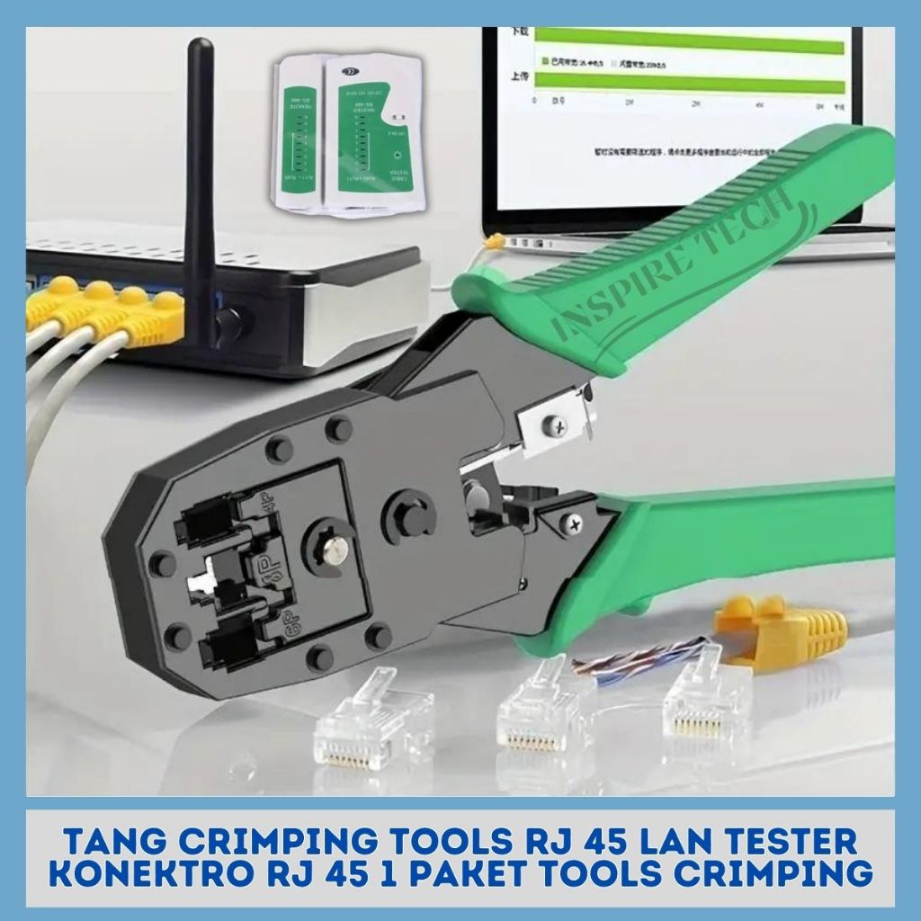 Jual Tang Crimping Tools RJ 45 LanTester Konektro rj 45 1 Paket Tools ...
