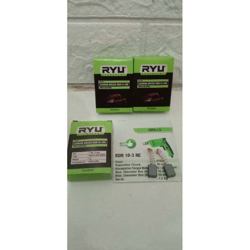 Jual CARBON brush RYU RDR 10-3RE/arang spul RYU bor 10mm | Shopee Indonesia