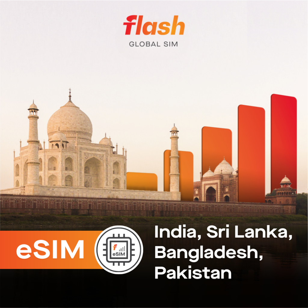 Jual eSIM India Sri Lanka Bangladesh & Pakistan Flash Global SIM