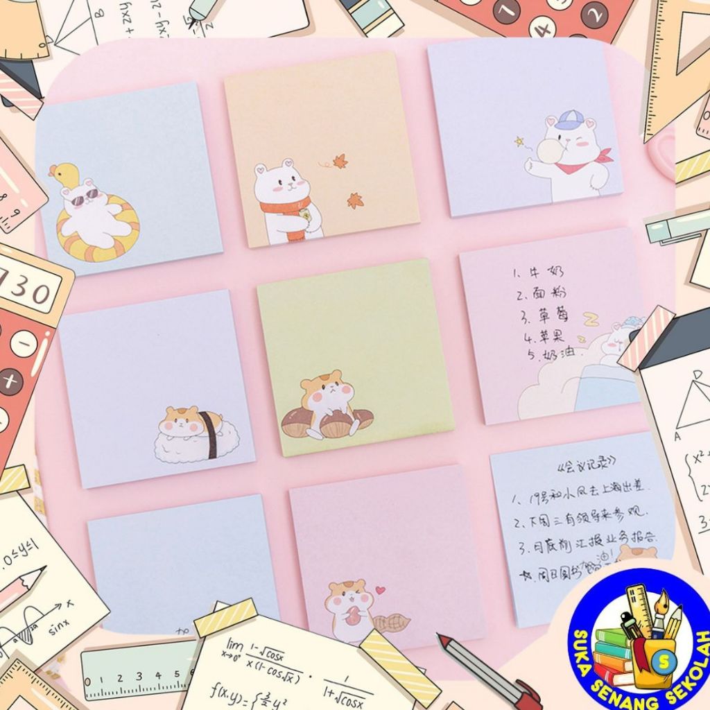 Jual Sticky Note / Kertas Memo Hamster & Bear AT0137 | Shopee Indonesia