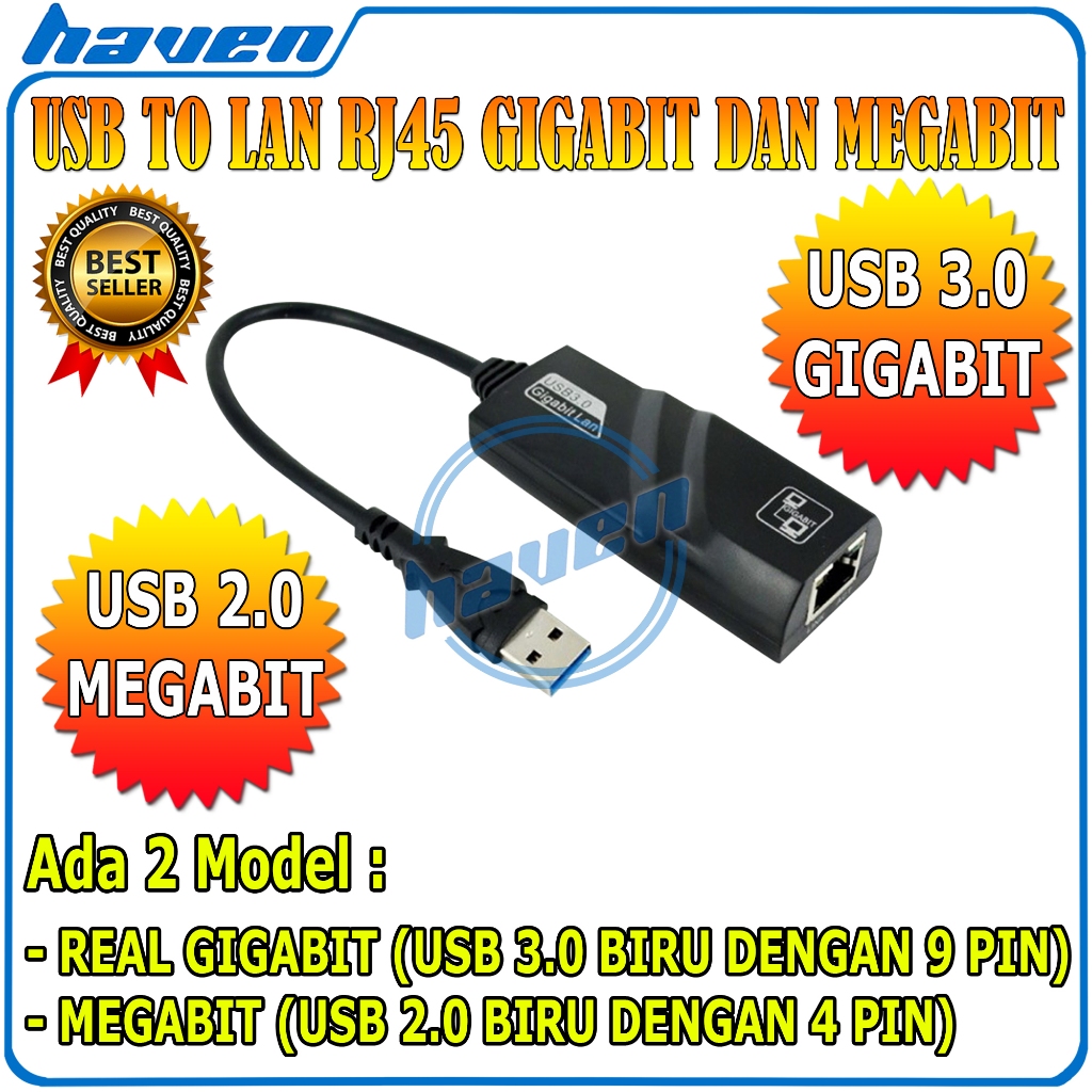 Jual USB to LAN RJ45 Gigabit / USB 3.0 to Ethernet RJ45 / USB LAN ...
