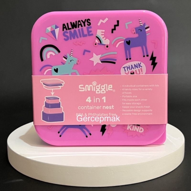 Jual SMIGGLE SNACK CONTAINER 4 IN 1 CLOUD NINE PINK | Shopee Indonesia