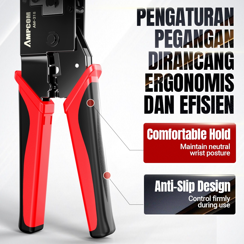 Jual AMPCOM RJ45 Crimping Tool Jaringan Ethernet LAN Kabel Crimper ...