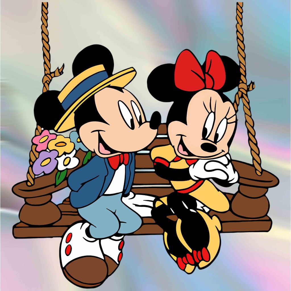 Jual SABLON STICKER DTF UKURAN 14CM MICKEY DAN MINNIE | Shopee Indonesia