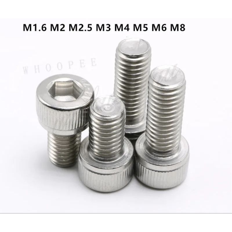 Jual BAUT L M3 STAINLES UKURAN M3X4MM-30MM BAUT SOCKET M3 STAINLESS ...