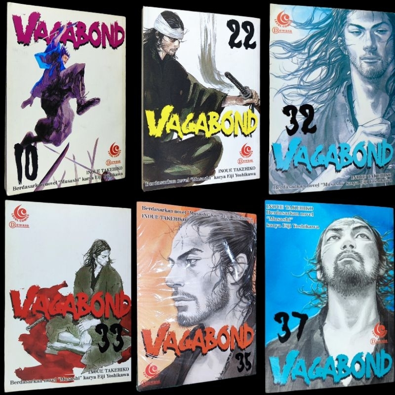 Jual KOMIK LANGKA VAGABOND VOL. 32, 33, 35 dan 37 (tamat) karya Inoue  Takehiko