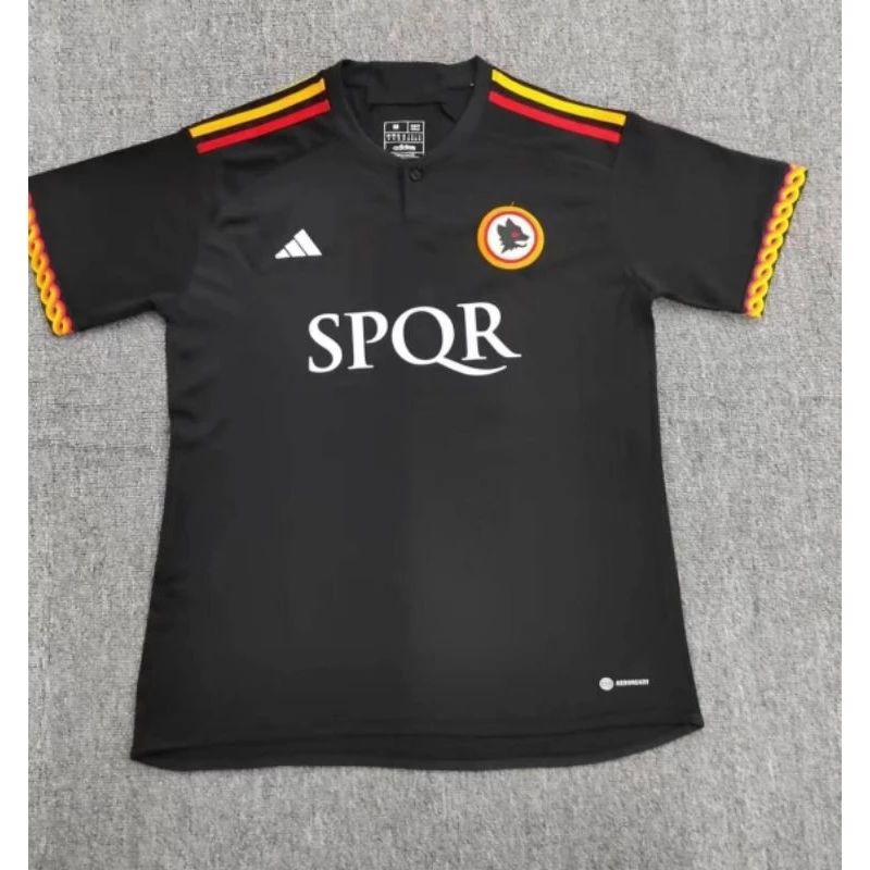 Jual Jersey Baju Bola Roma Spqr Hitam 3rd 2024 Grade Ori Shopee Indonesia