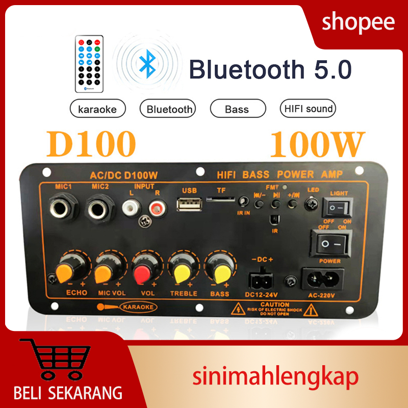 Jual D100 220V 12V 24V Bluetooth Digital 5.0 Papan Amplifier Subwoofer