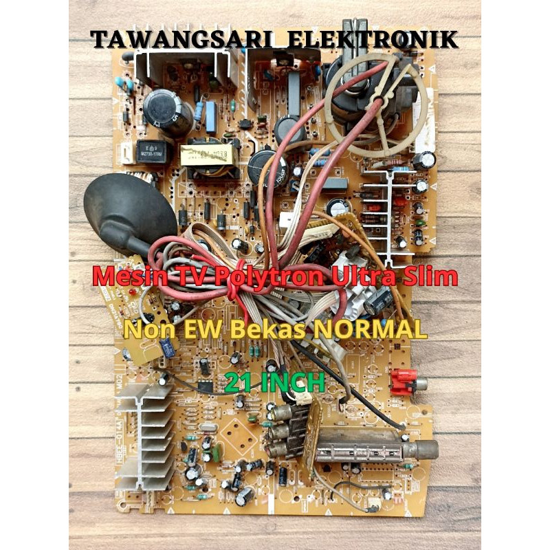 Jual mesin tv polytron ultra slim 21" bekas normal mesin polytron slim
