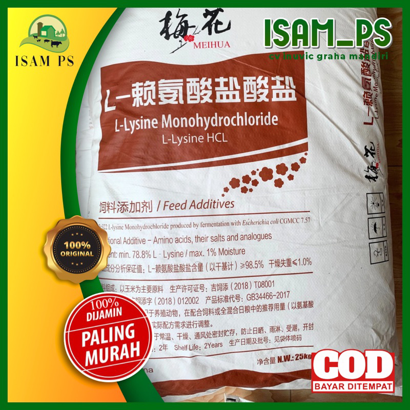 Jual Lysine Monohydrochloride (LLysine Hcl) Meihua 25 kg Shopee