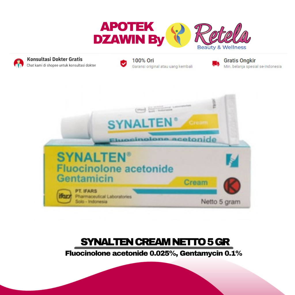 Jual synalten cream 5gr fluocinolone acetonide 0 025 gentamycin 0 1