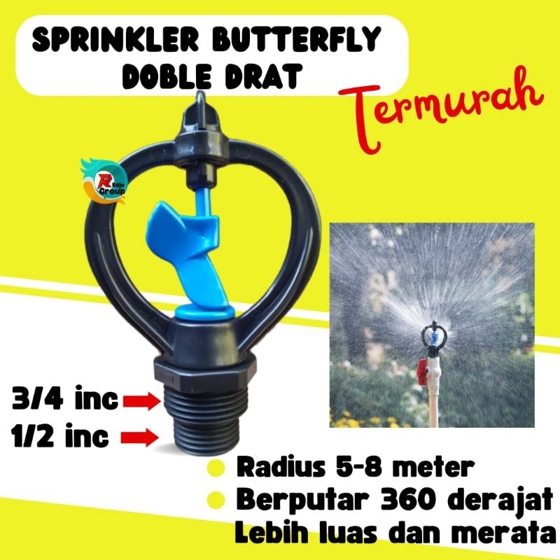 SPRINKLER PERTANIAN SPRINKLER TAMAN BUTTERFLY SISTEM IRIGASI ALAT SIRAM TAMAN DOBLEDRAT