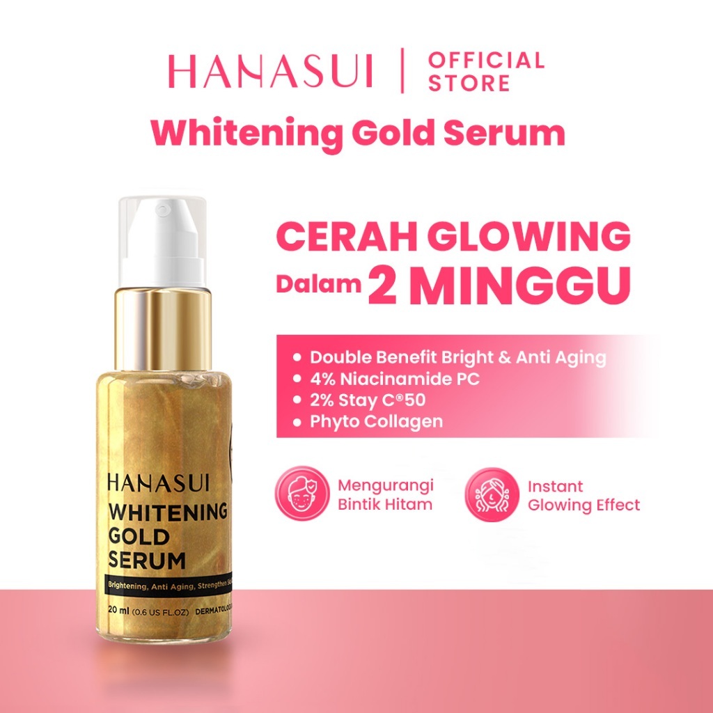 Jual Hanasui Whitening Gold Serum 20mL (Emas) | Shopee Indonesia