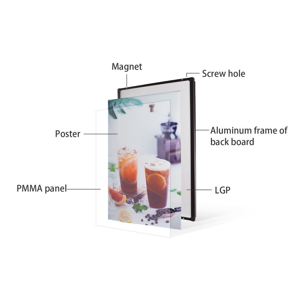 Jual Free standing light box 50X70 / neon box menu / slim light box ...