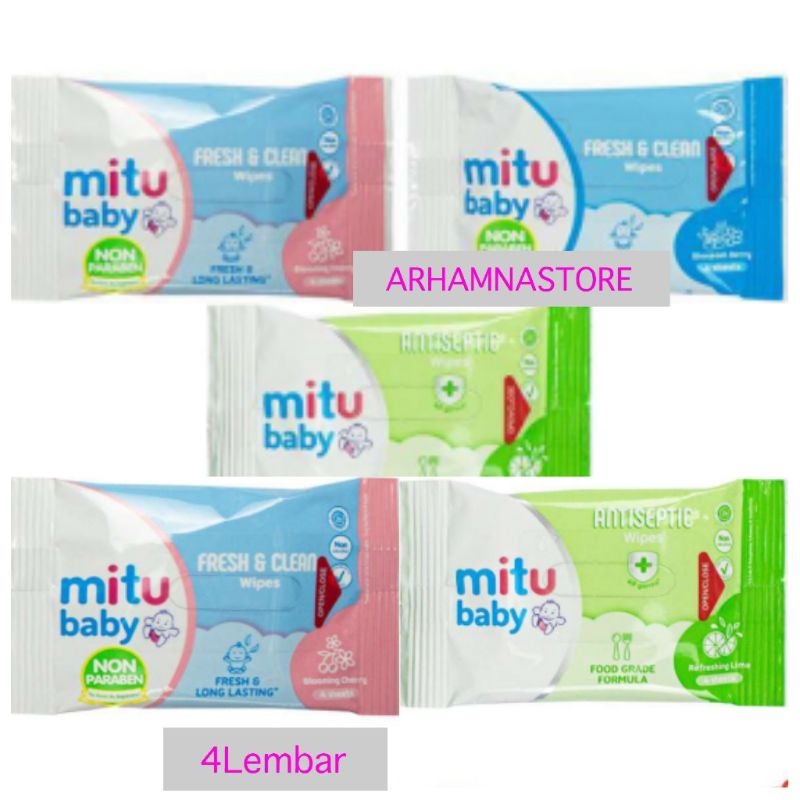 Jual Mitu Wipes 4 Sheets Tisu Basah | Shopee Indonesia