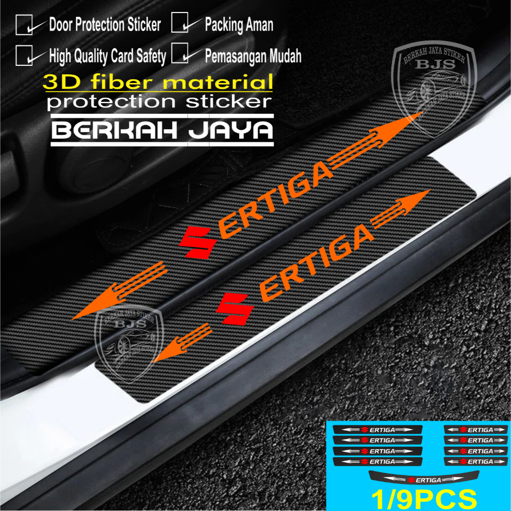 Jual 9 Pcs Stiker Pelindung Pintu Mobil Ertiga Karbon 3D Door Sill