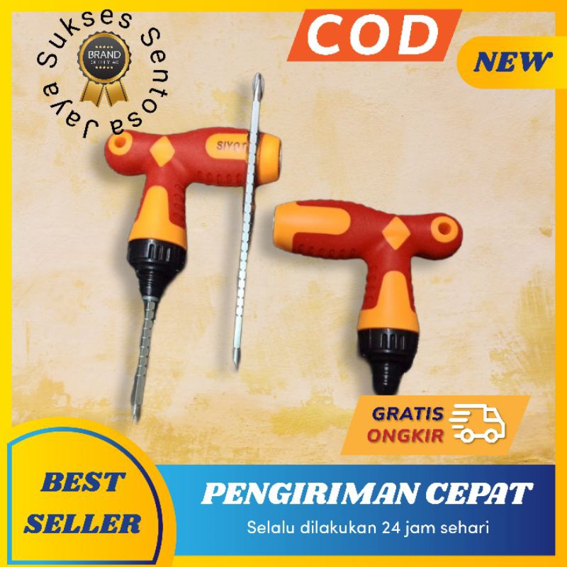 Jual Obeng Bolak Balik Model Pistol T Rachet Screwdriver Adjustable Bisa Panjang Bisa