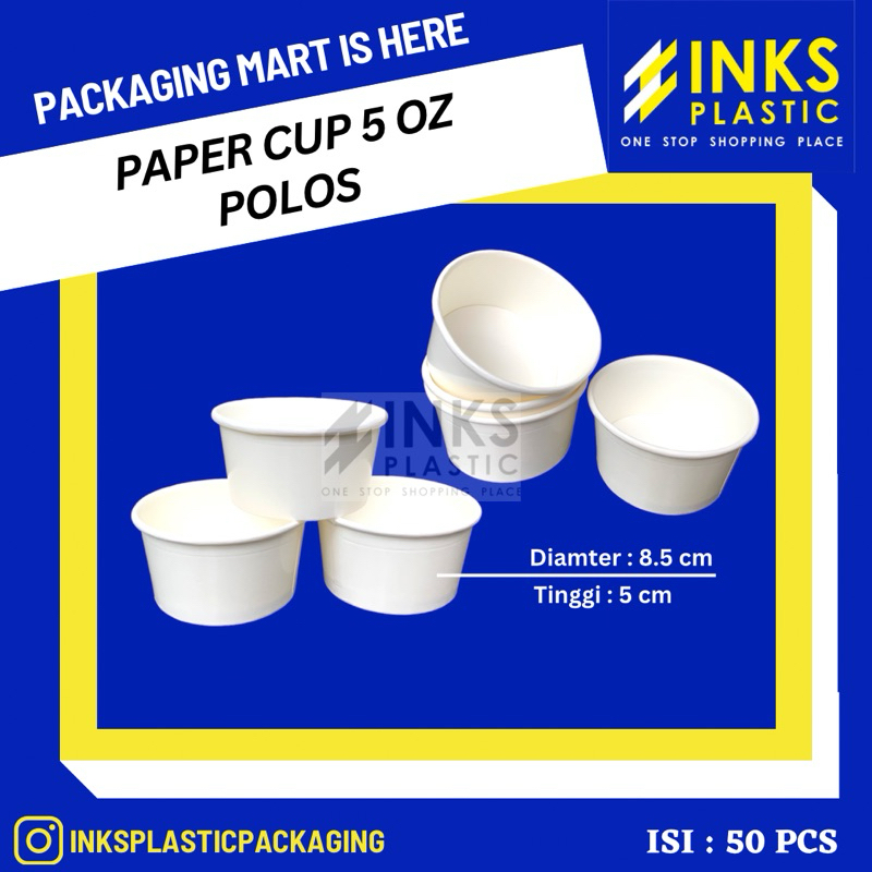 Jual PAPER CUP 5 OZ PAPER CUP ICE CREAM ES KRIM (50 PCS) | Shopee Indonesia