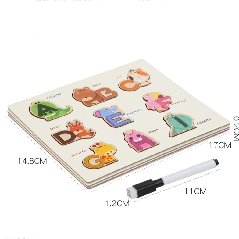 Jual Alfabet Puzzle ABC Binatang Mainan Edukasi Anak Mengenal Huruf ...