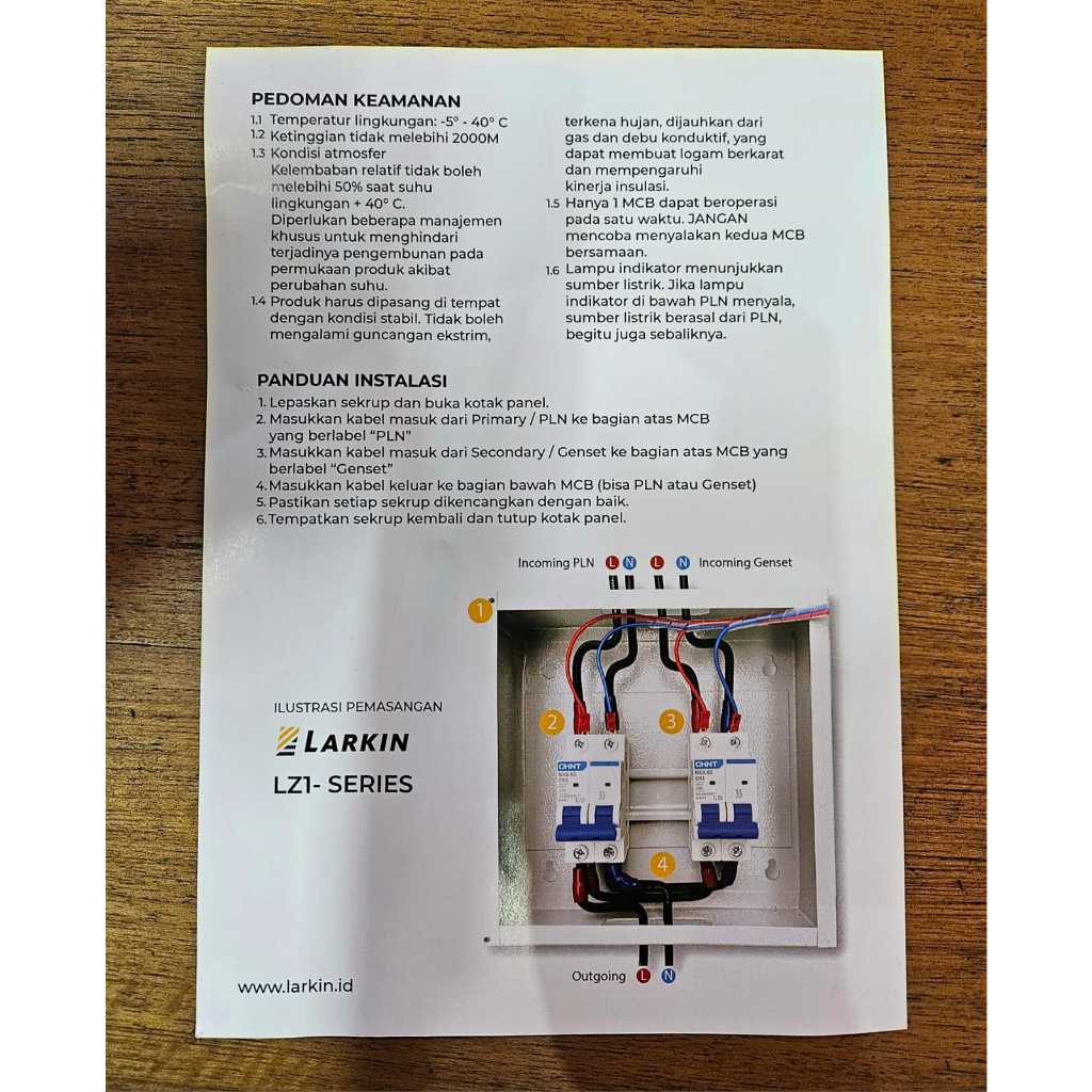 Jual HANDLE GENSET / OHM SAKLAR / PANEL BOX INTERLOCK LARKIN 3 PHASE 63 ...
