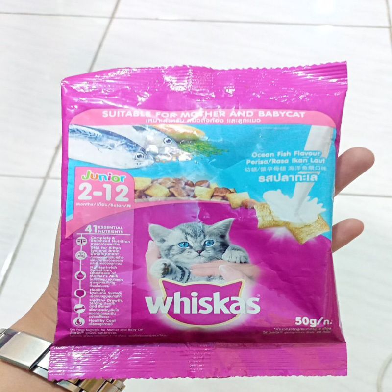 Jual WHISKAS JUNIOR OCEAN FISH KERING 50g Shopee Indonesia