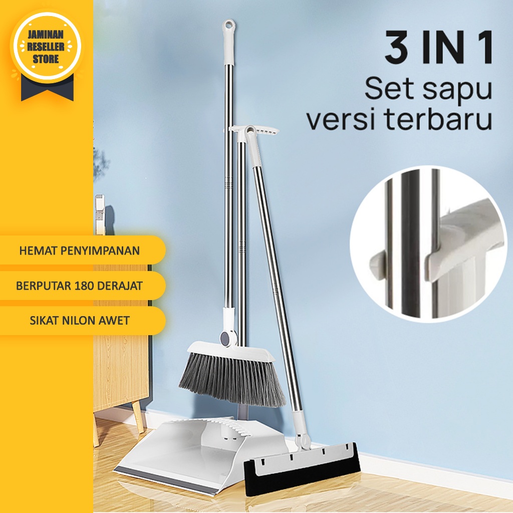 Jual Set Sapu dan Pengki Wiper Broom 3IN1 - Bisa Dilipat dan Berputar ...