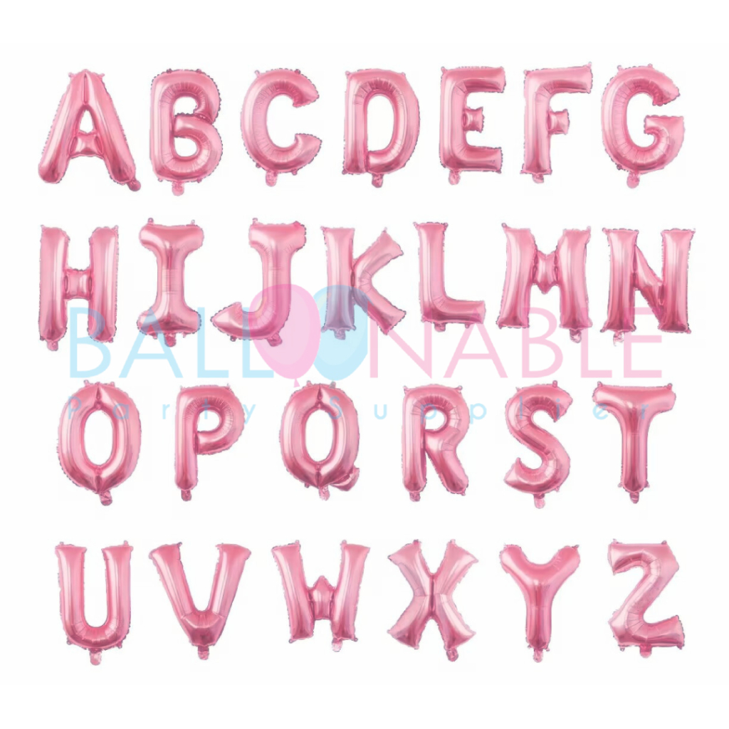 Jual Balon Foil Huruf Angka Pink Polos 40cm Satuan | Shopee Indonesia