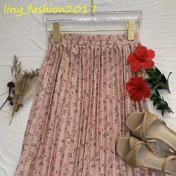 Rok Plisket Wanita Korean Style Rok Plisket Payung Motif Bunga Hyget Premium Rok Plisket Daisy