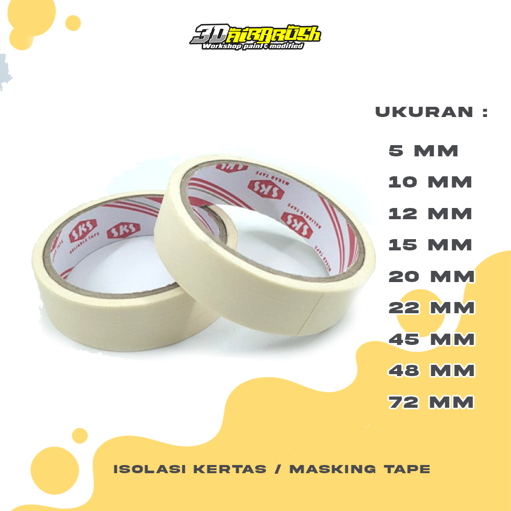 Jual LAKBAN KERTAS/MASKING TAPE UKURAN 5-72MM | Shopee Indonesia