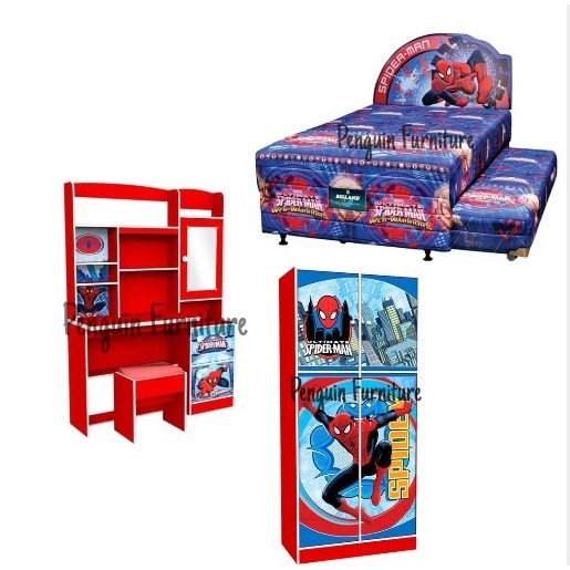 Jual BIG DREAM Spring Bed 2in1/Meja Belajar/Lemari pakaian/Kea panel