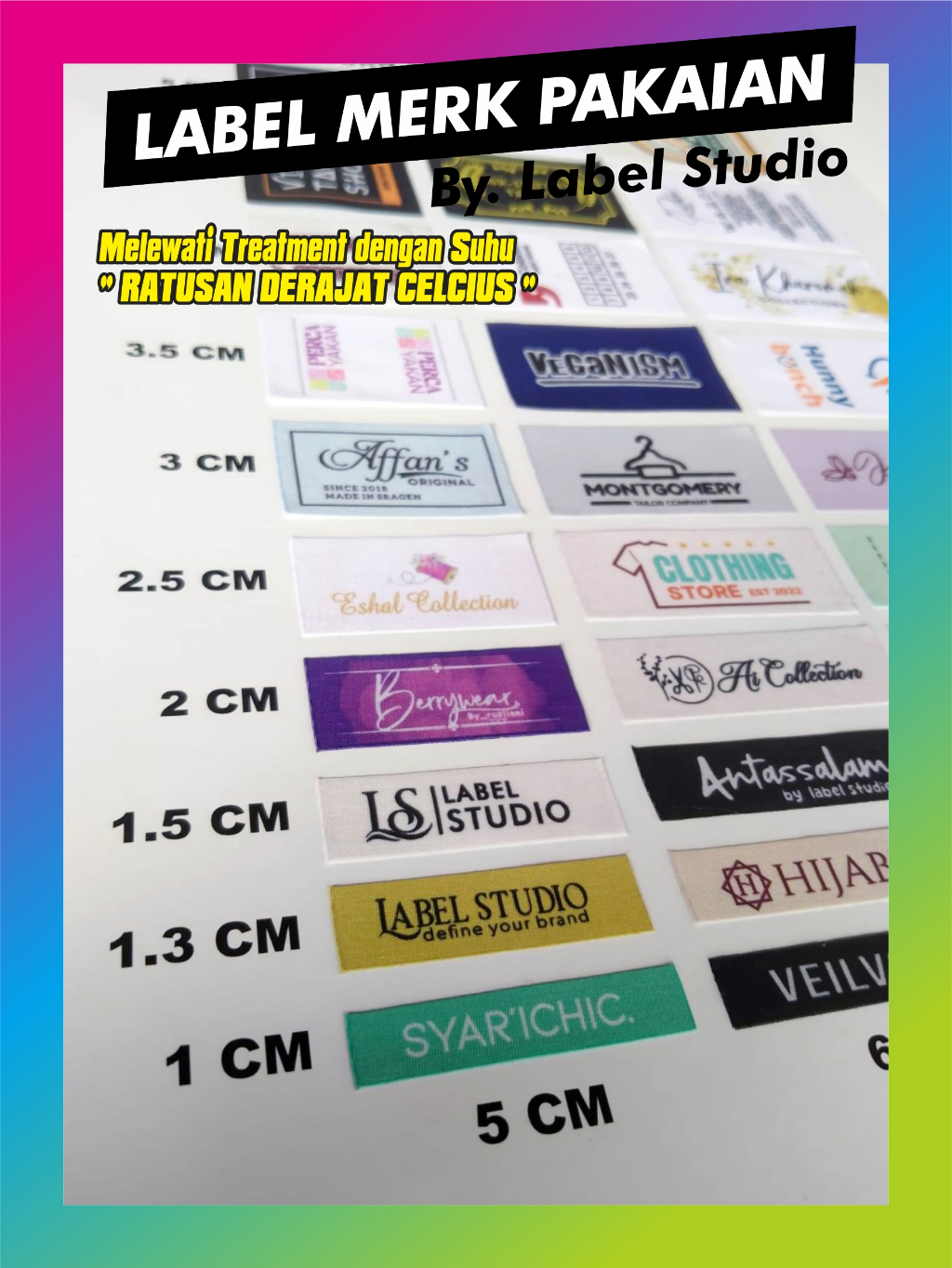 Jual ( TERMURAH ) Label Baju | 6 CM X 4,5 CM | Label Hijab | Label ...
