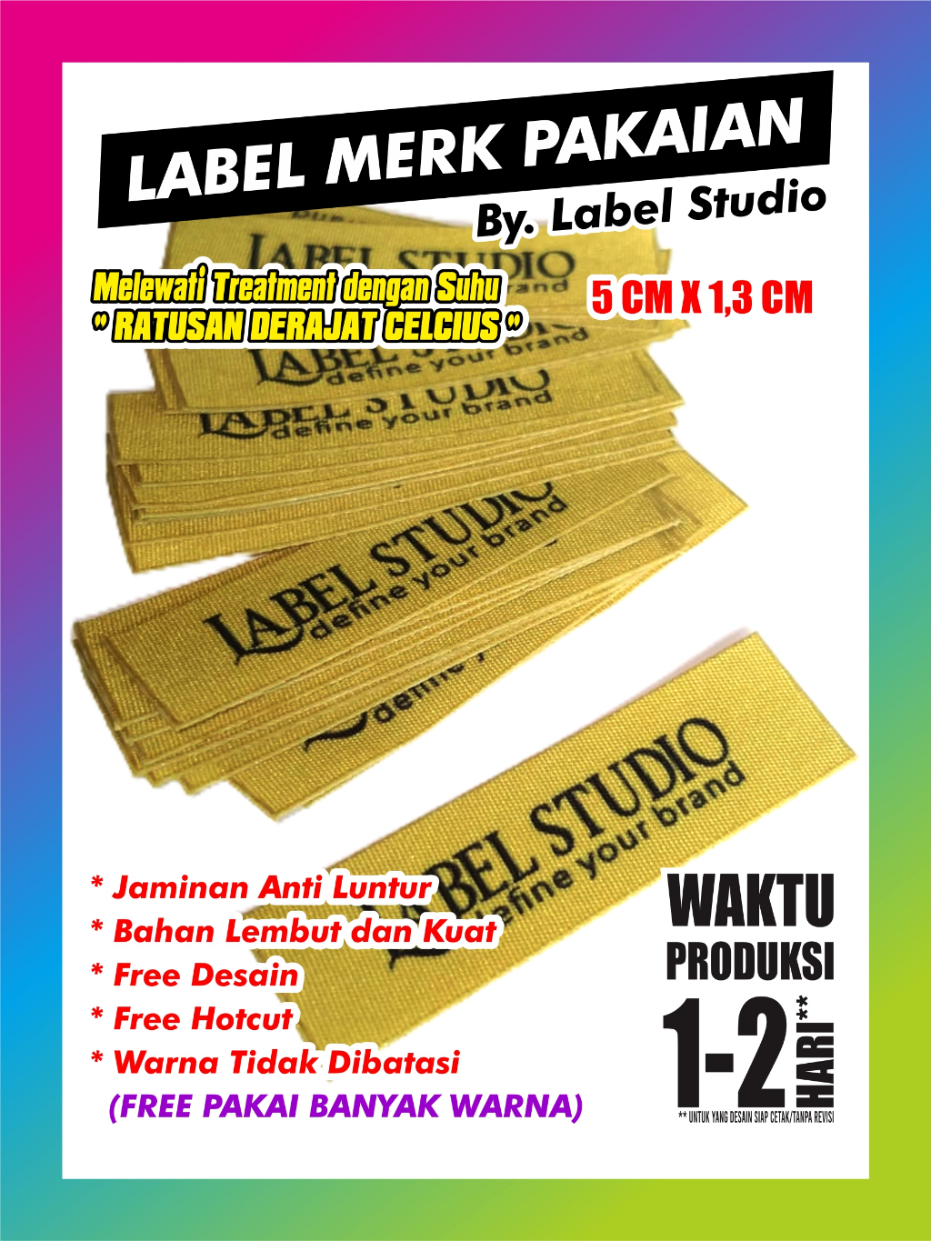 Jual ( TERMURAH ) Label Baju | 5 CM X 1,3 CM | Label Hijab | Label ...
