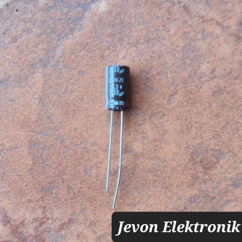Jual Capasitor Elco 330 uf 6.3 10 16 25 35 v volt kapasitor elko 330uf ...