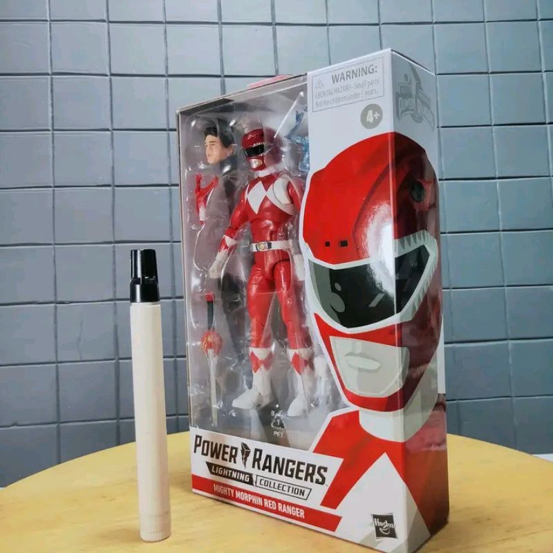 Jual mainan action figuremighty morphin red ranger power rangers merah ...