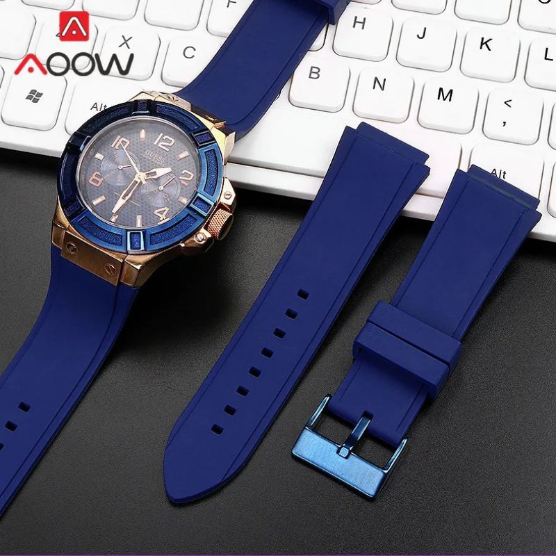 Jual Rubber Tali Jam Guess W0247G3 W0040G3 W0040G7 Biru Size 22mm Strap