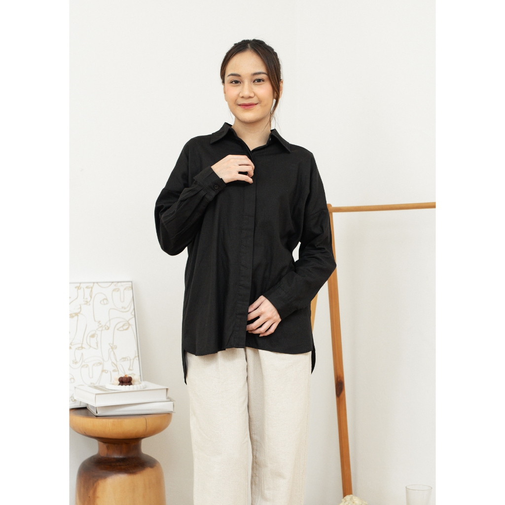 Jual Ixora Odele Oversized Shirt - Kemeja Wanita Oversized | Shopee ...