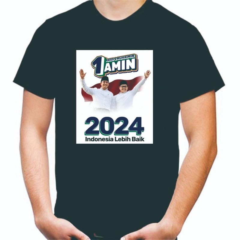 Jual Kaos T Shirt Pilpres 2024 Amin Anies Muhaimin Indonesia Lebih Baik