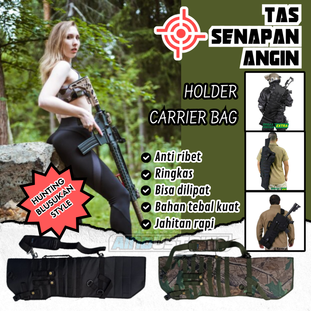 Jual Air rifle bags River AK Holder Carrier Tas kantong Sarung PCP Tali ...