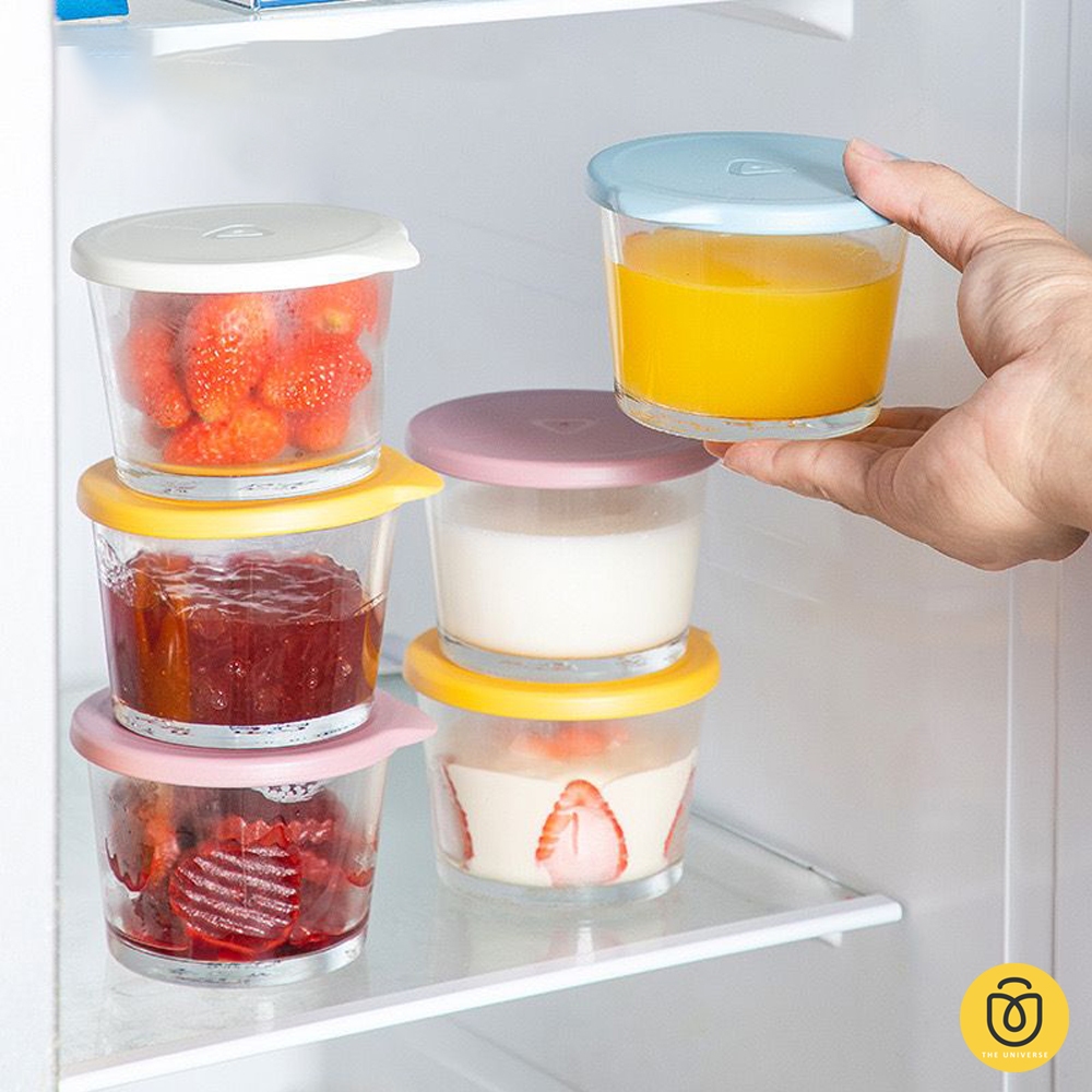 Jual Glass Food Container Wadah Penyimpanan Kaca Bulat Serbaguna Tutup ...